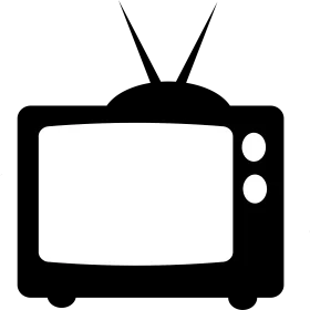 Retro Television Silhouette Clipart - Classic Analog TV Icon Design