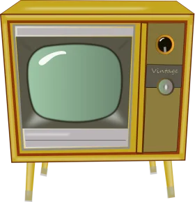 Retro Vintage Television Clipart: Nostalgic Mid-Century Modern Design