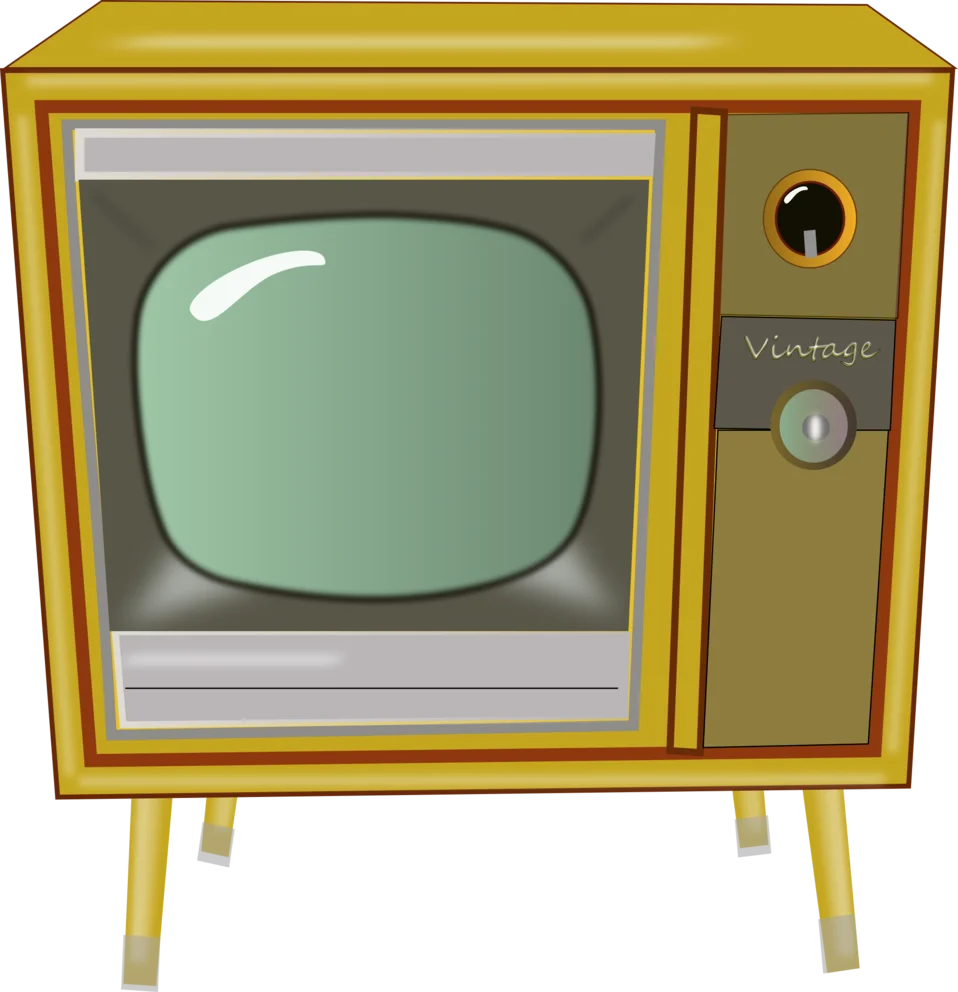 Retro Vintage Television Clipart: Nostalgic Mid-Century Modern Design