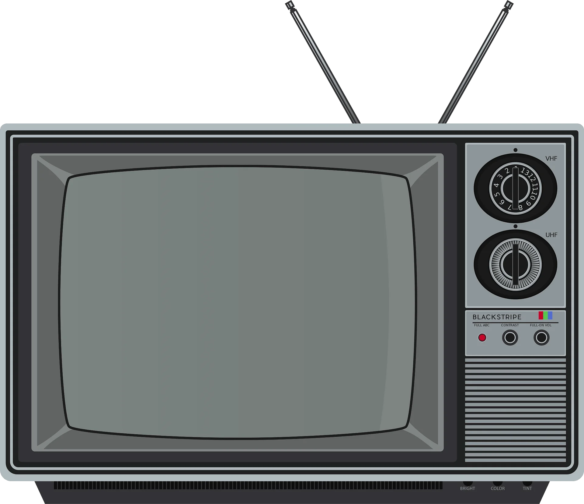 Vintage Black and White Television Clipart Illustration with Retro Design