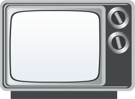 Vintage Monochrome Television Clipart Illustration Depicting Classic Design