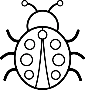 Adorable Ladybug Clipart: Simple Black and White Line Drawing for Creative Projects