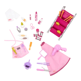 Adorable Pink Hairstyling Accessories Clipart Collection for Crafting and Design