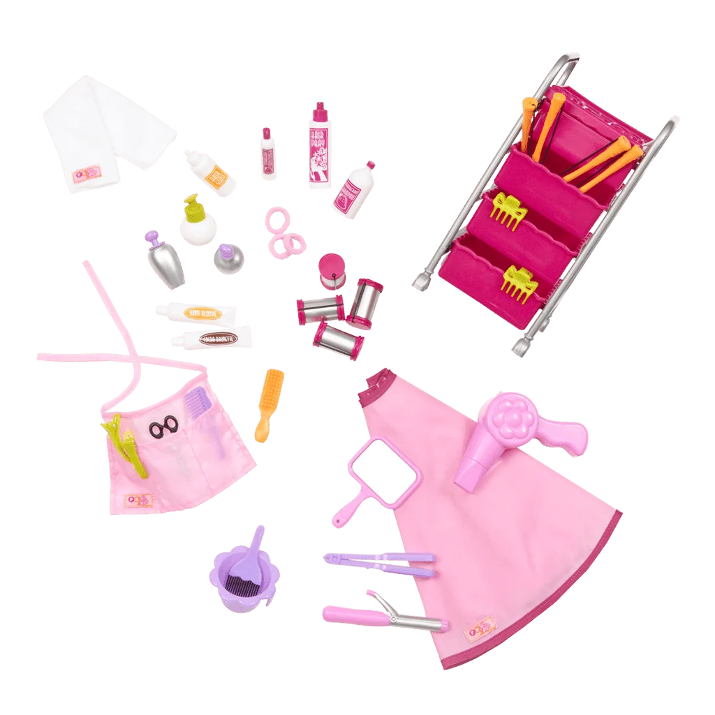 Adorable Pink Hairstyling Accessories Clipart Collection for Crafting and Design