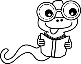 Adorable Reading Monkey Clipart: Studious Primate with Glasses and Book