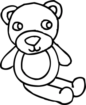 Adorable Teddy Bear Clipart: A Simple Black and White Coloring Page Delight