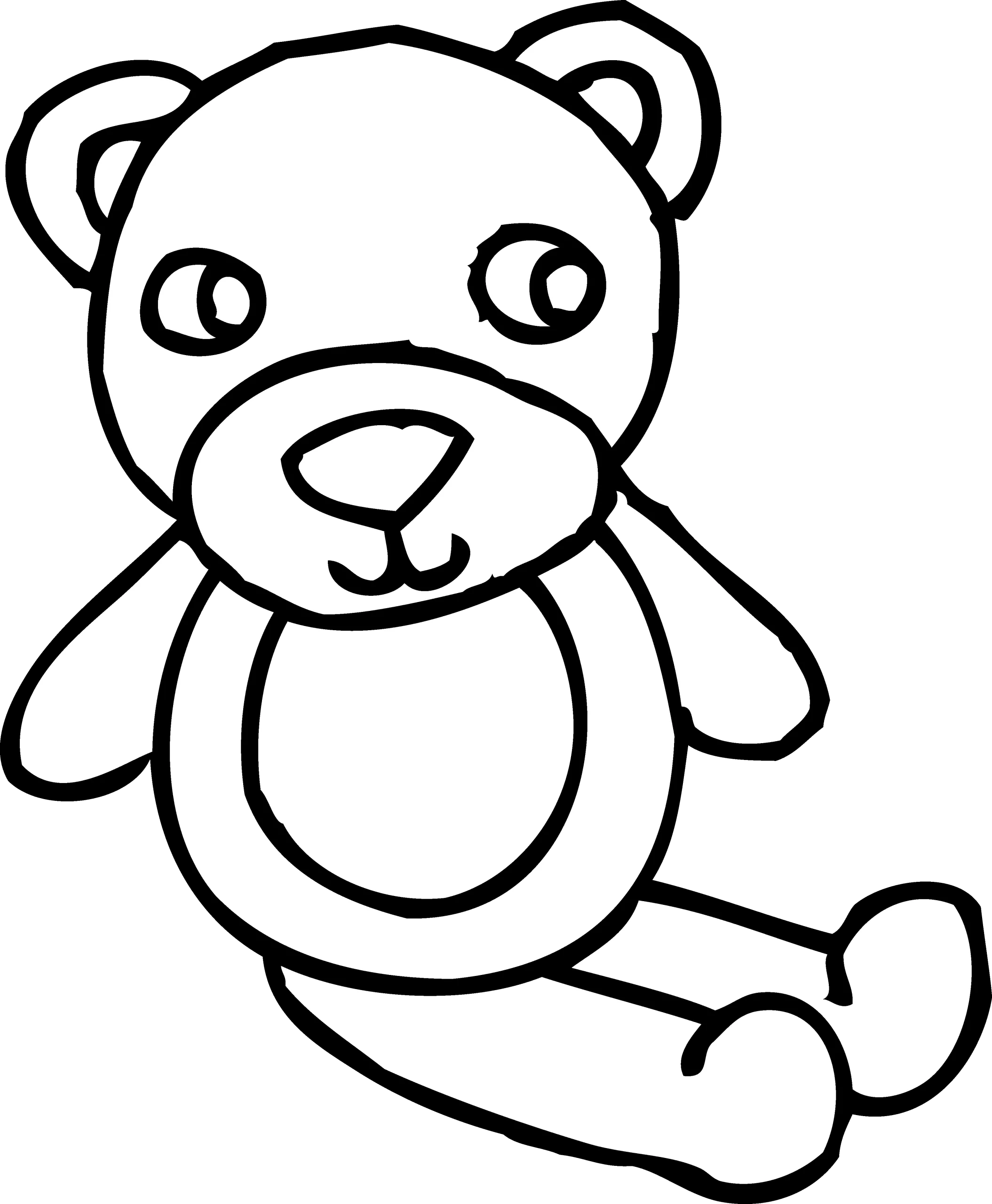 Adorable Teddy Bear Clipart: A Simple Black and White Coloring Page Delight