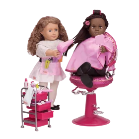 Charming Doll Hair Salon Clipart: Stylish Miniature Grooming Scene