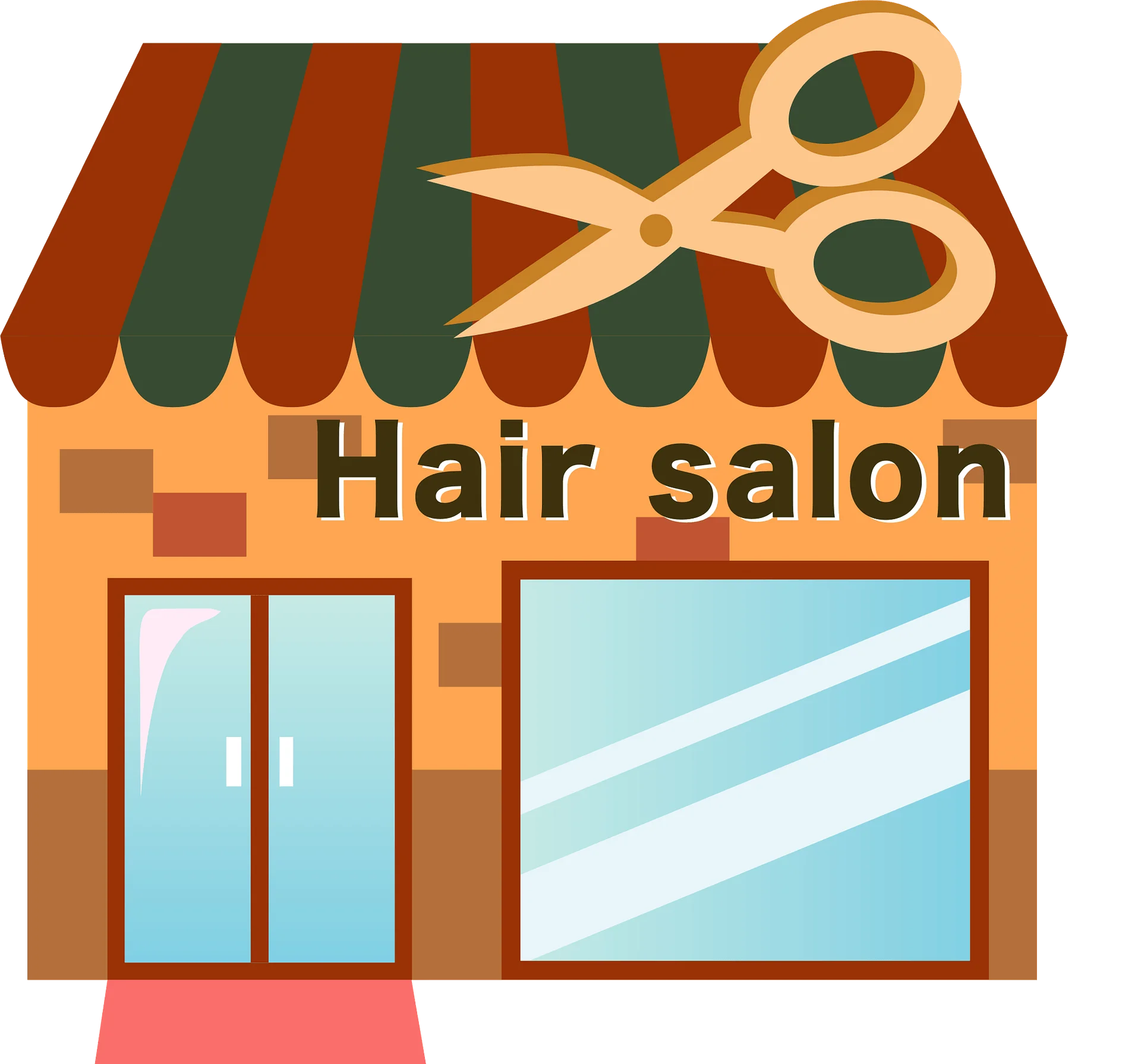 Charming Illustrated Hair Salon Clipart with Playful Scissor Graphics