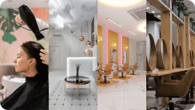 Chic and Modern Hair Salon Clipart Scenes: Styling Spaces and Transformative Moments