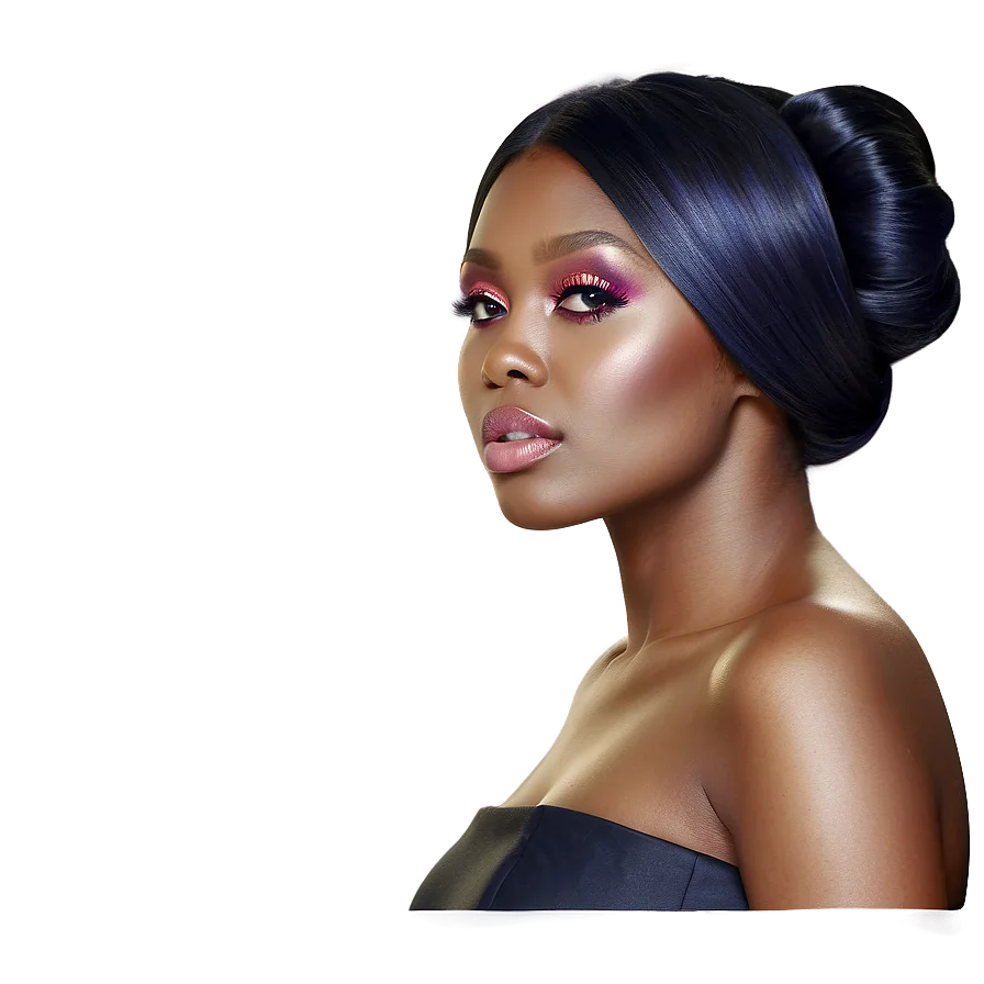 Elegant African American Woman Hairstyle Salon Clipart Illustration
