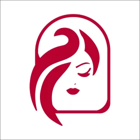 Elegant Feminine Silhouette Hair Salon Clipart with Stylish Profile Design