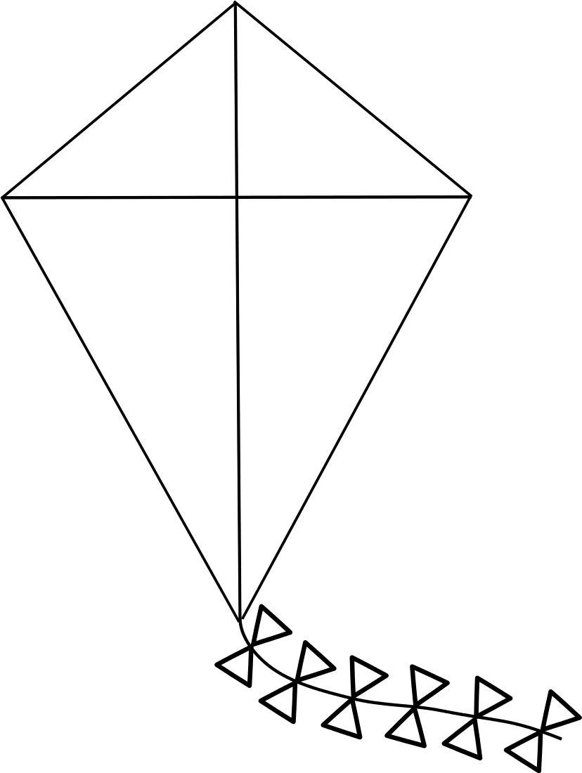 Elegant Geometric Kite Clipart with Decorative Pattern Design