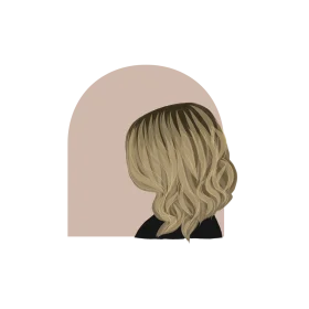 Elegant Wavy Blonde Hairstyle Salon Clipart Design with Soft Background