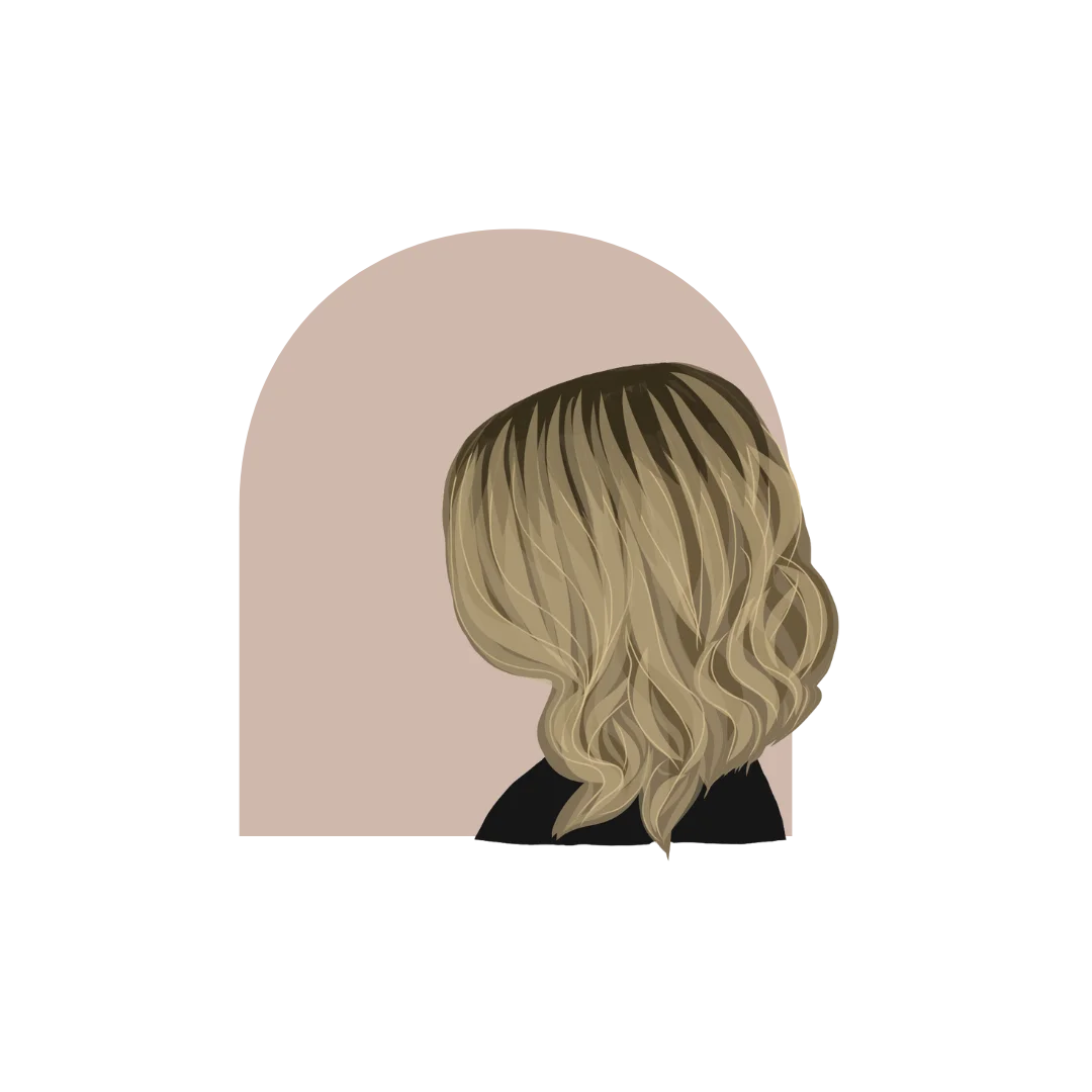 Elegant Wavy Blonde Hairstyle Salon Clipart Design with Soft Background