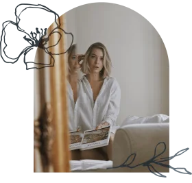 Elegant White Robe Salon Styling Moment Captured in Soft Clipart Composition
