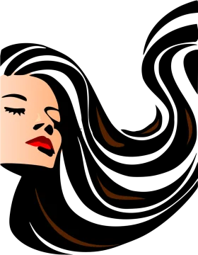 Flowing Elegance: Stylish Hair Salon Clipart with Dynamic Movement and Grace