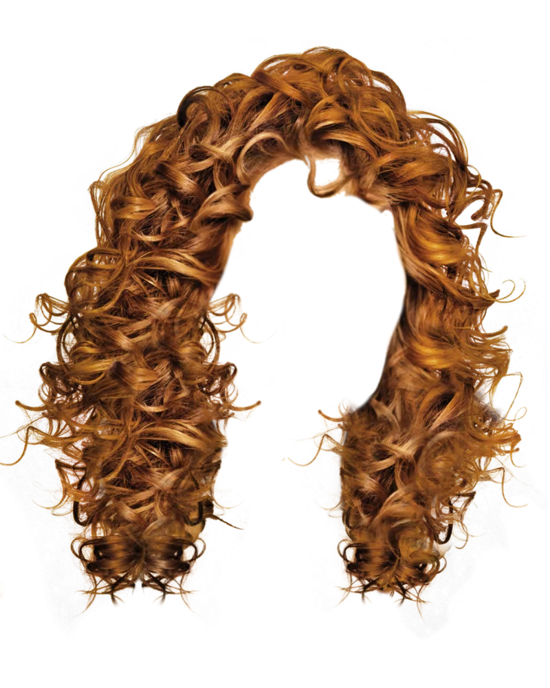 Luscious Curly Copper Toned Hair Salon Clipart Illustration for Styling Inspiration