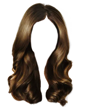 Luxurious Brown Wavy Hair Salon Clipart with Soft Cascading Curls and Shine