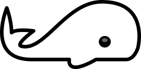 Minimalist Black and White Whale Clipart Design with Simple Lines