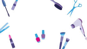 Playful Hair Styling and Beauty Tools Pastel Colored Salon Clipart Collection