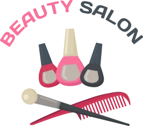 Professional Beauty Salon Tools Clipart - Stylish Nail Polish and Hairdressing Accessories