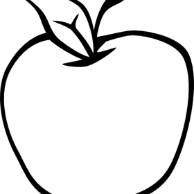 Simple Black and White Apple Outline Clipart for Creative Coloring Projects