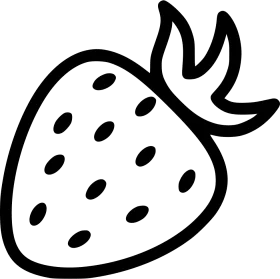 Simple Black and White Strawberry Outline Clipart Design for Creative Projects