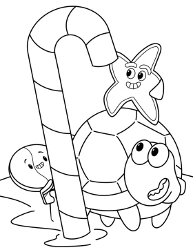 Whimsical Holiday Candy Cane Friends Clipart Coloring Adventure