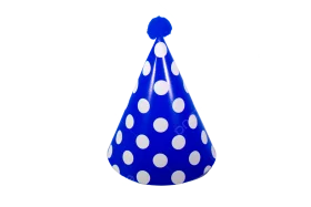 Festive Blue Polka Dot Party Hat Clipart with Playful Design