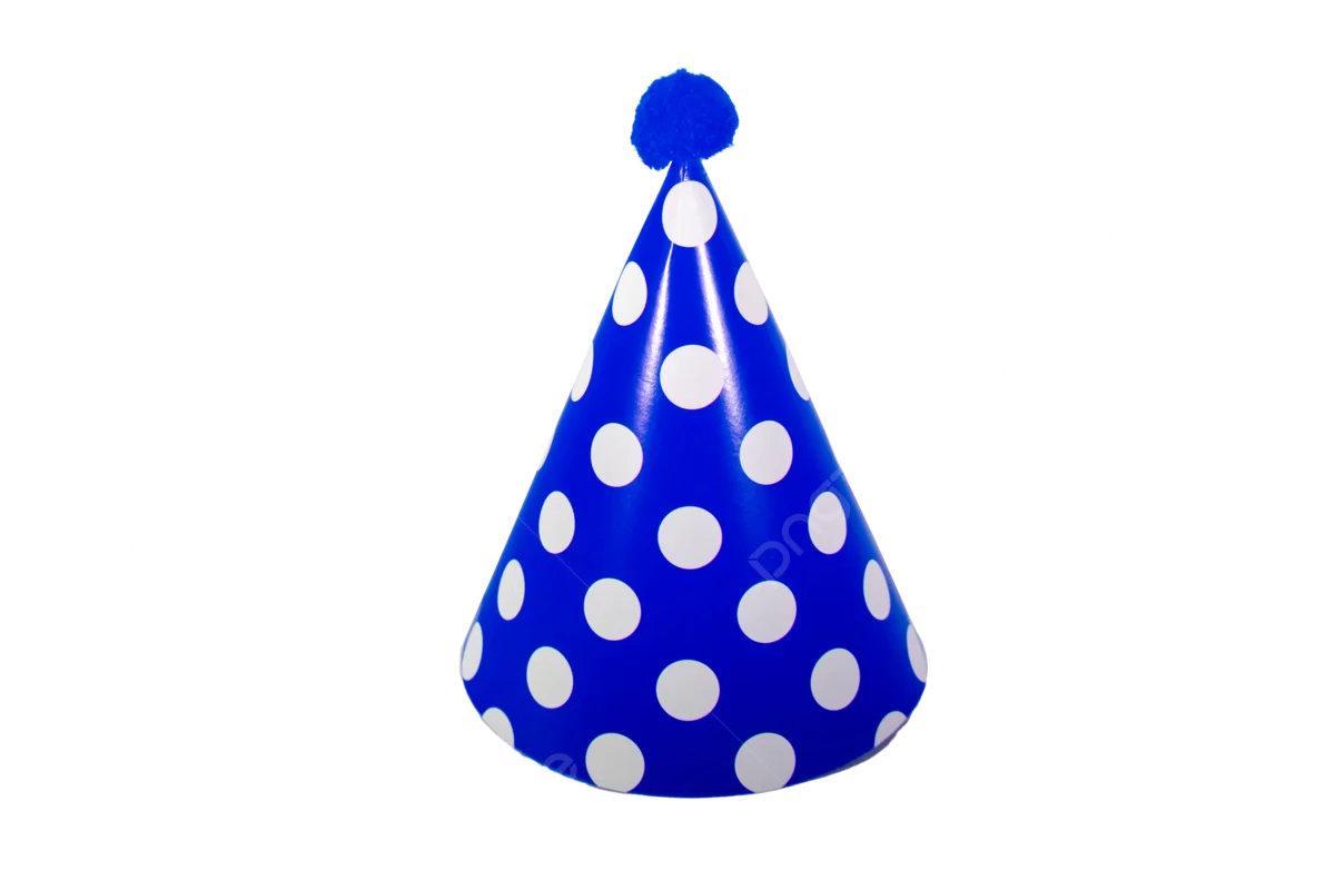 Festive Blue Polka Dot Party Hat Clipart with Playful Design