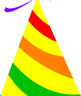Festive Rainbow Party Hat Clipart: Colorful Celebration Accessory Design