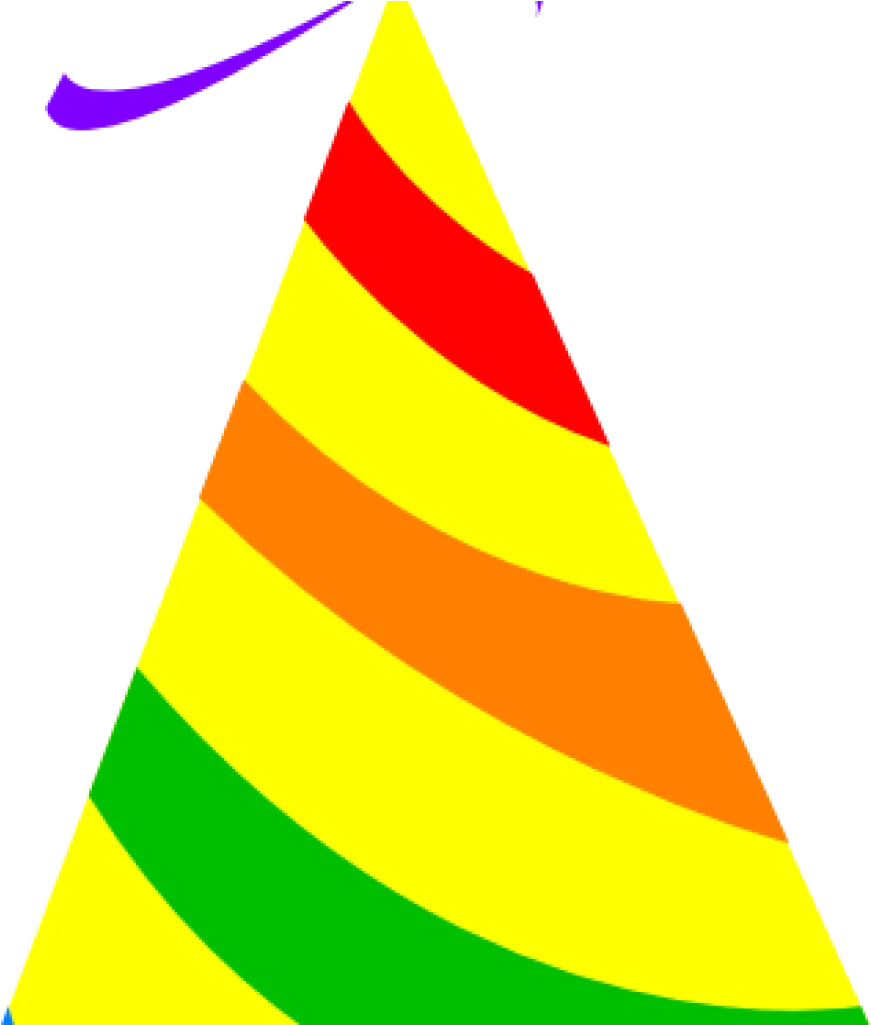 Festive Rainbow Party Hat Clipart: Colorful Celebration Accessory Design