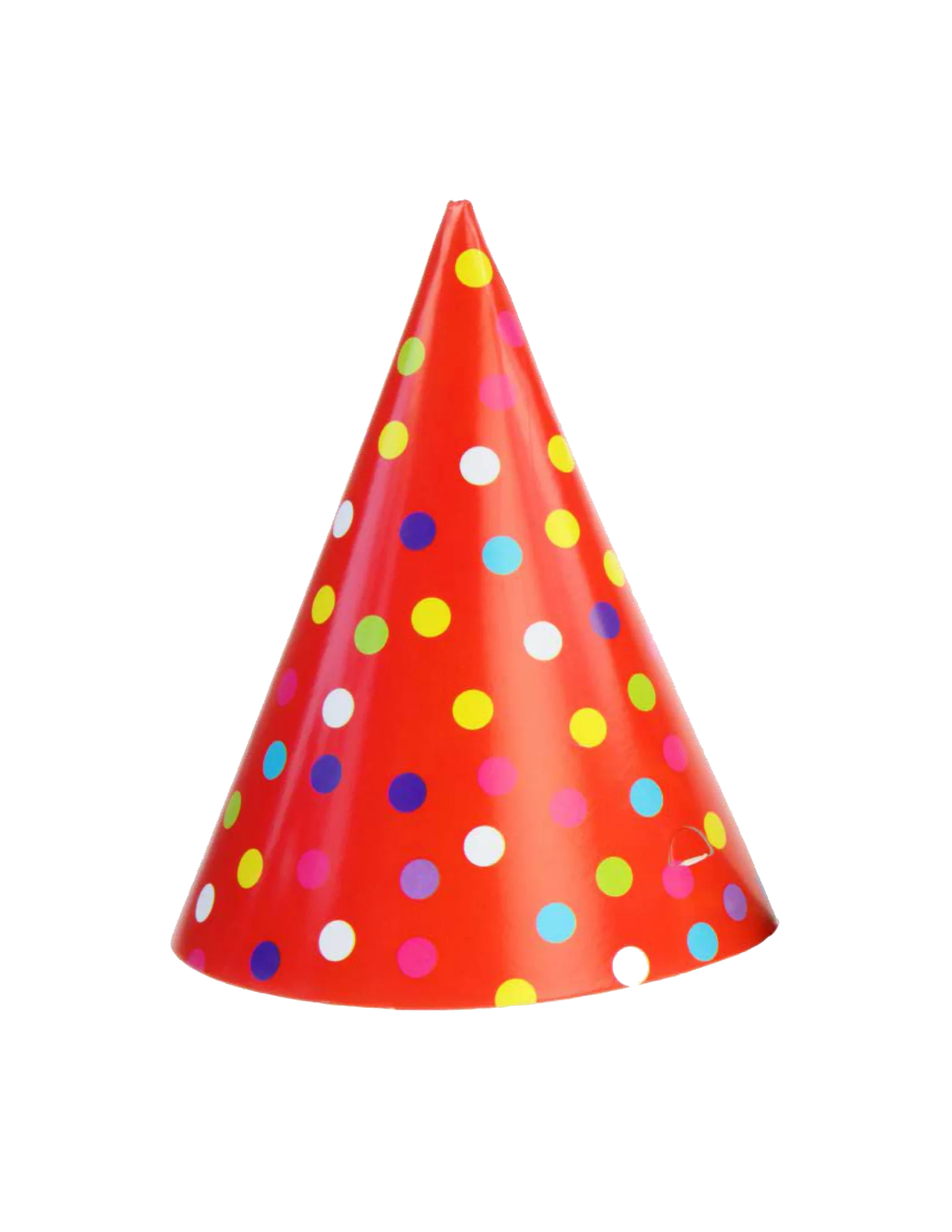Festive Red Birthday Party Hat Clipart with Colorful Polka Dot Pattern