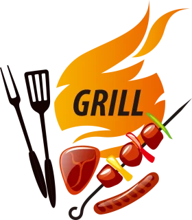 Sizzling BBQ Grill Clipart: Flame-Kissed Utensils and Delicious Grilled Delights