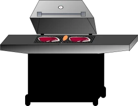 Sleek Outdoor Stainless Steel BBQ Grill Clipart with Cooking Surface