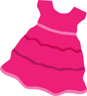 Adorable Hot Pink Ruffled Girls Party Dress Clipart Design for Kids Fashion