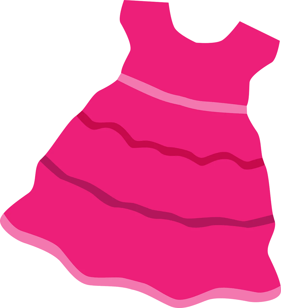 Adorable Hot Pink Ruffled Girls Party Dress Clipart Design for Kids Fashion