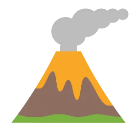 Cartoon Volcanic Eruption Clipart: Smoking Mountain Landscape Illustration