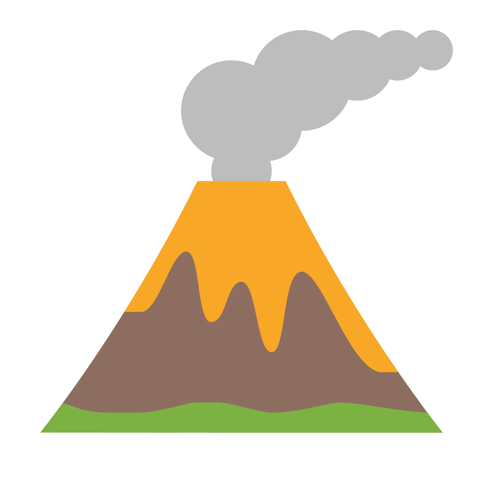 Cartoon Volcanic Eruption Clipart: Smoking Mountain Landscape Illustration