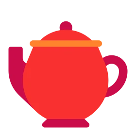 Cheerful Red and Orange Teapot Clipart Design for Kitchen Decor