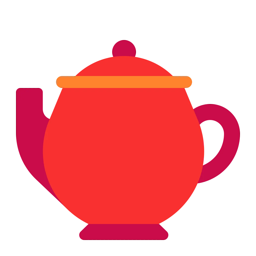 Cheerful Red and Orange Teapot Clipart Design for Kitchen Decor
