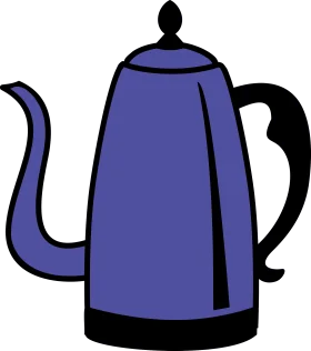 Classic Purple Percolator Clipart: Elegant Coffee Kettle Illustration Design