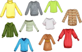 Cozy Kids Clothing Clipart Collection: Adorable Outerwear and Tops