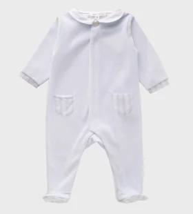 Delicate White Newborn Sleeper Clipart - Soft Cotton Infant Onesie Design