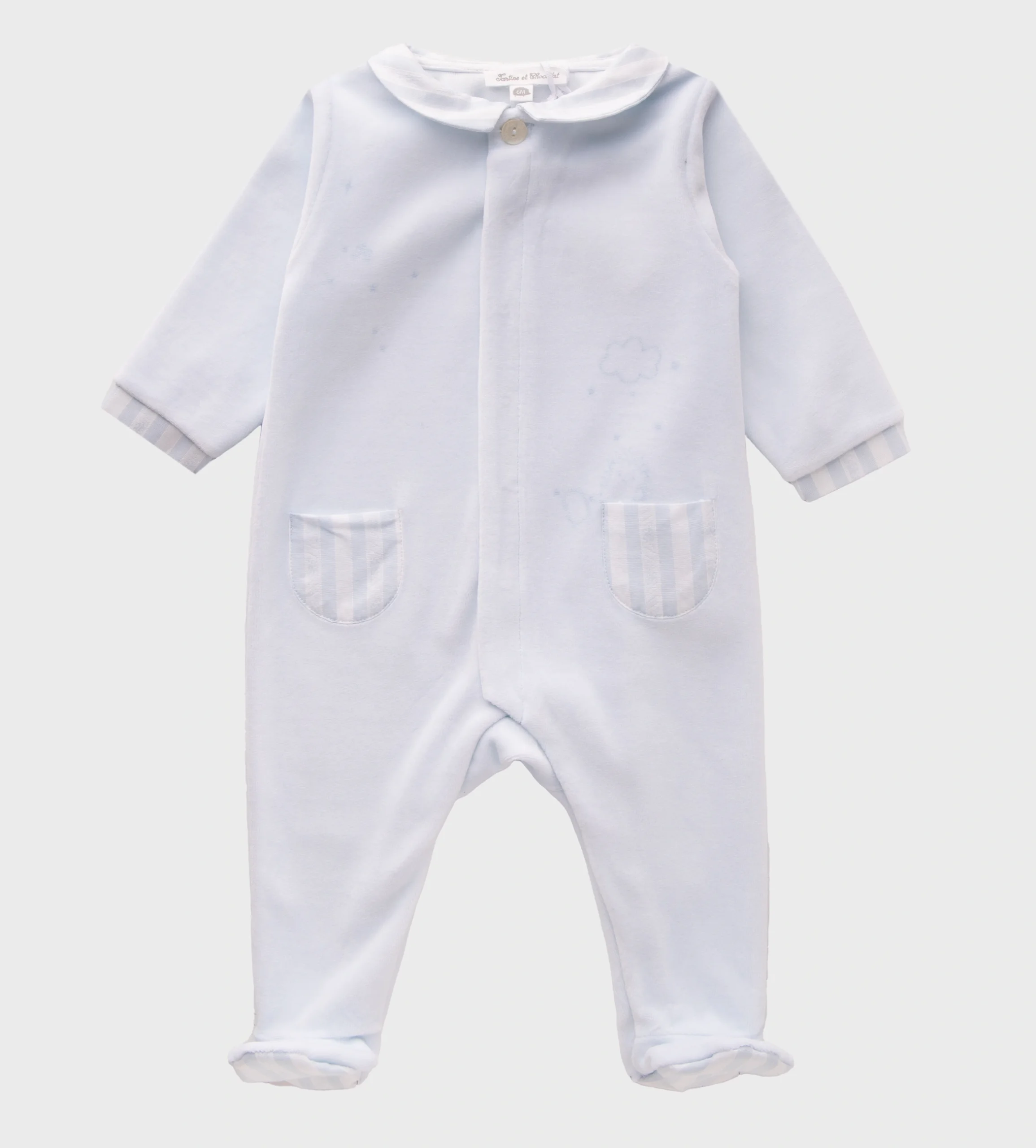 Delicate White Newborn Sleeper Clipart - Soft Cotton Infant Onesie Design
