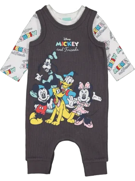 Disney Mickey and Friends Playful Cartoon Characters Baby Romper Clipart Design