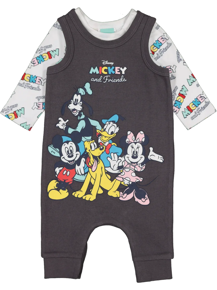 Disney Mickey and Friends Playful Cartoon Characters Baby Romper Clipart Design