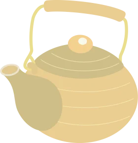 Elegant Japanese-Style Ceramic Teapot Kettle Minimalist Clipart Design