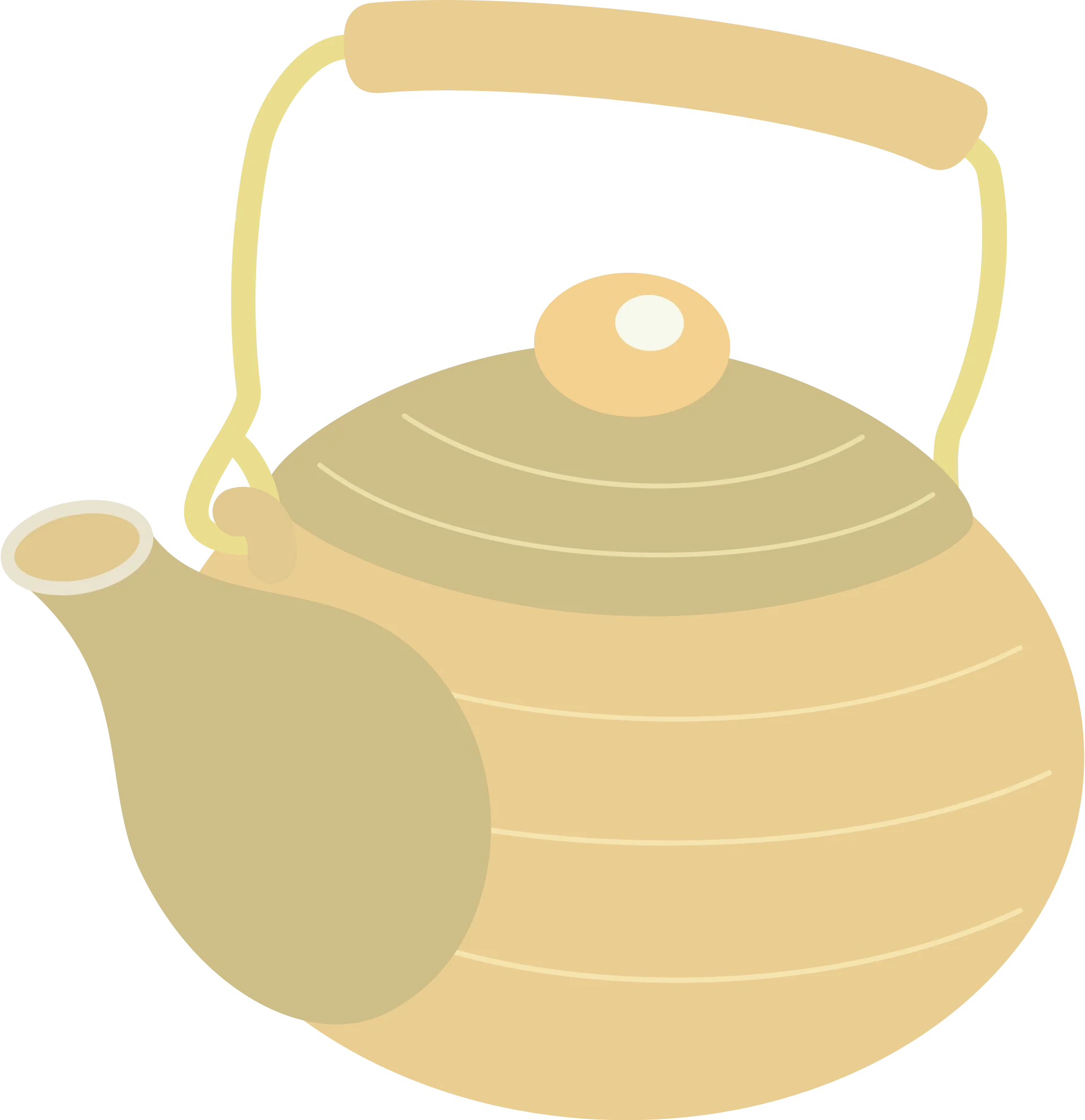 Elegant Japanese-Style Ceramic Teapot Kettle Minimalist Clipart Design